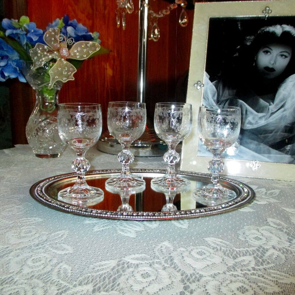 Etched Cordial Glasses